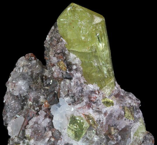 Apatite Crystals with Magnetite & Quartz - Durango, Mexico #64025